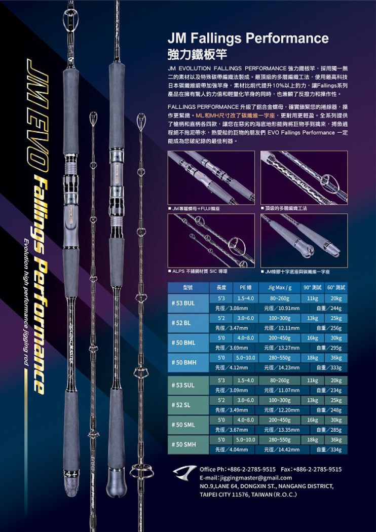 JM Evolution Fallings Performance Jigging Rod BL