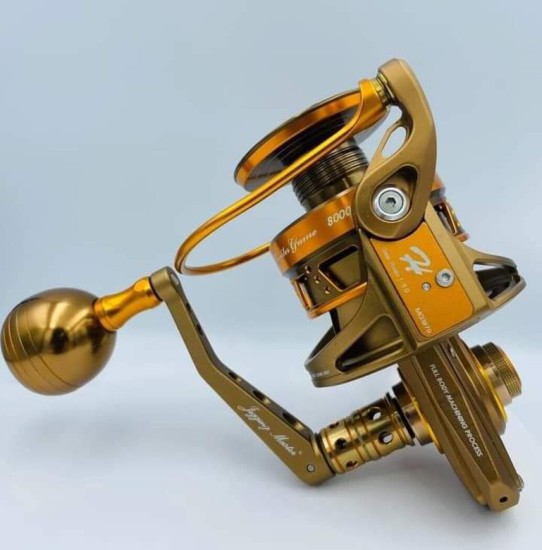 JM MONSTER GAME 8000 series /16000S Spinning Reel #Brown/Gold