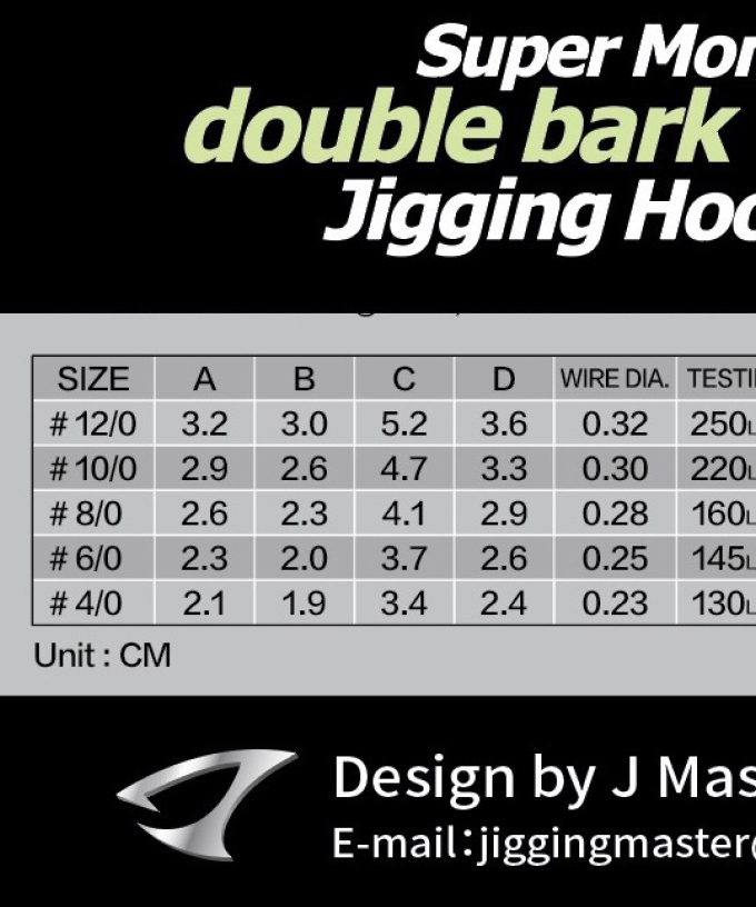 2025 JM Super Monster double bark Jigging Hook